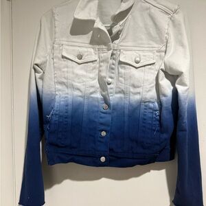 525 America Gradient Denim Jacket in Blue and White